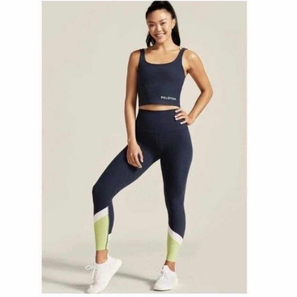 NWT Vintage Beyond Yoga X Peloton Leggings (navy blue/ light green) size small
